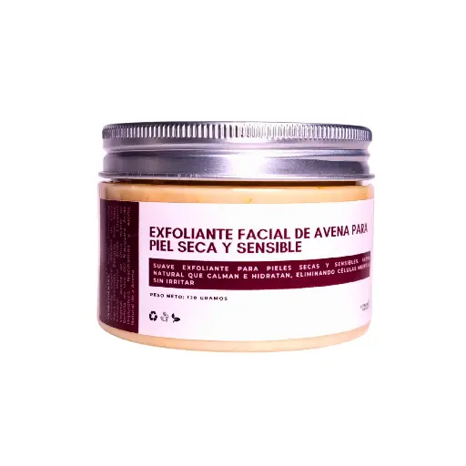 Exfoliante Facial de Avena para piel Seca y Sensible